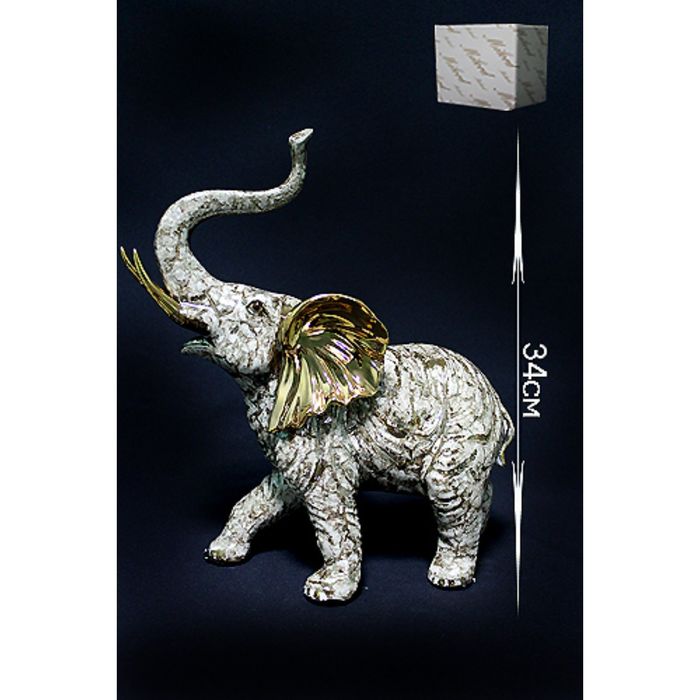 Статуэтка "Слон", 34 см, золотой, в подарочной упаковке