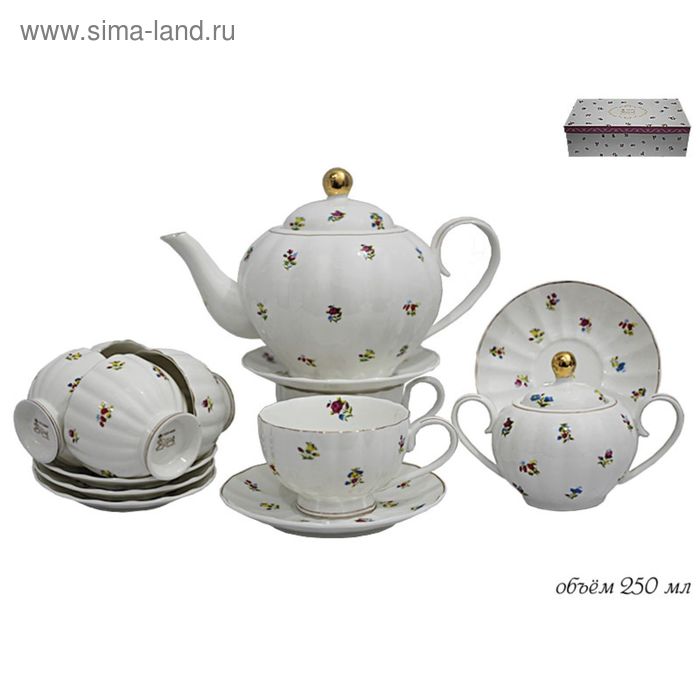Чайный сервиз «Полевые цветы» Lenardi, 14 предметов чайно столовый сервиз lenardi полевые цветы 88 предметов
