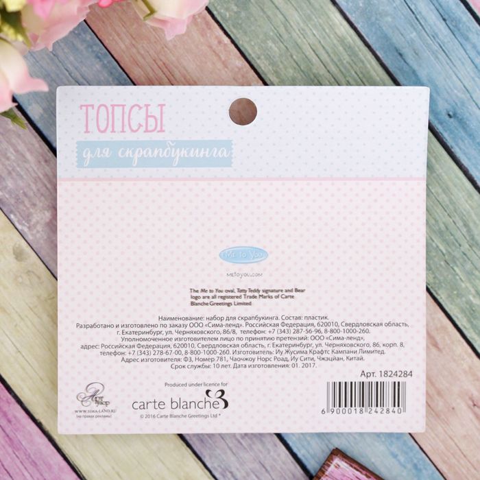Me To You Набор топсов для скрапбукинга "Маленькие радости", 9 х 9,5 см