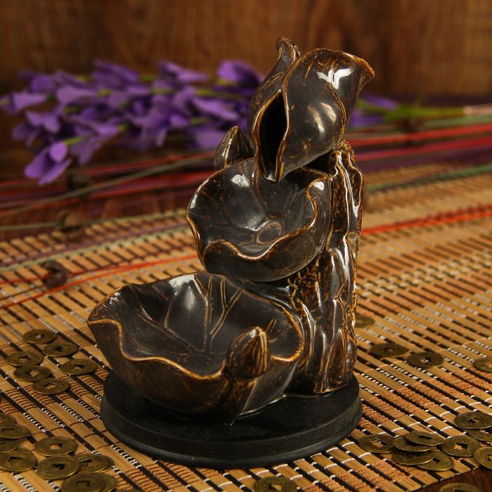 Подставка под благовония "Фонтан - Листья лотоса" 13х9,5х10 см