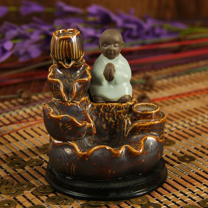 Подставка под благовония "Фонтан - Маленький будда" 11,5х10х10 см