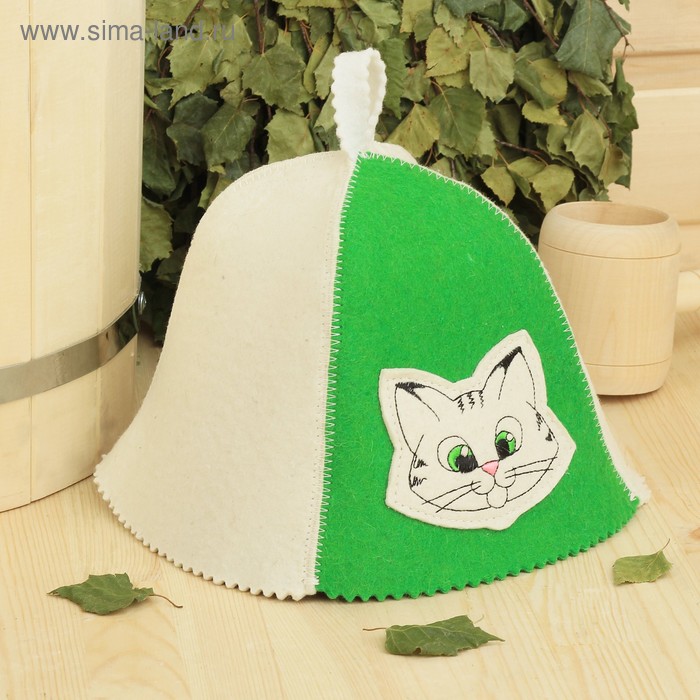 

Банная шапка детская «Котёнок», войлок, 100% шерсть