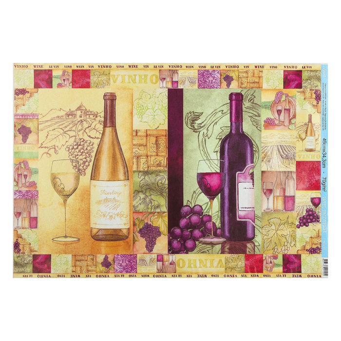 Декупажная бумага Litoarte "Старое вино" 49х34,3 см