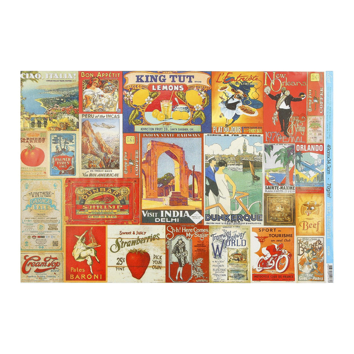 Декупажная бумага Litoarte "Реклама" 49х34,3 см