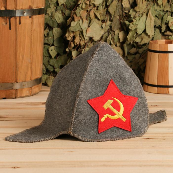 

Будёновка "Серп и молот" (серый)