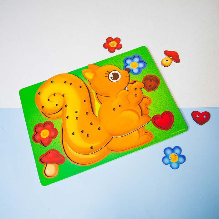 Шнуровка рамка-вкладыш "Белочка" ( 6 элементов)