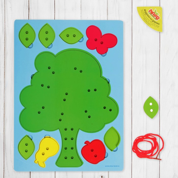 Шнуровка рамка-вкладыш "Дерево" (9 элементов)