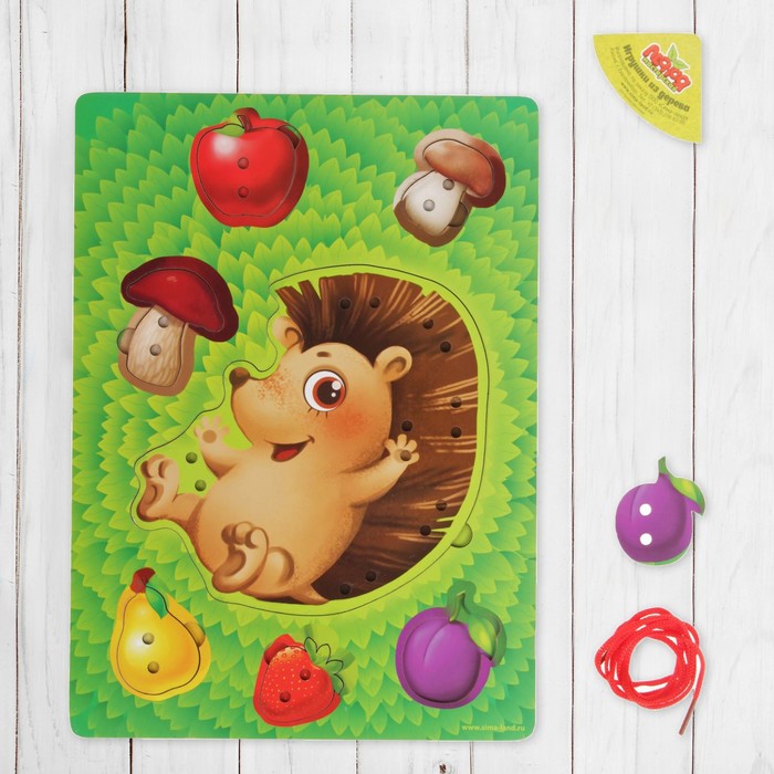 Шнуровка рамка-вкладыш "Ежик" (7 элементов)