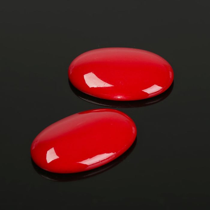 Кабошон овал 20*30мм (набор 2шт), под коралл