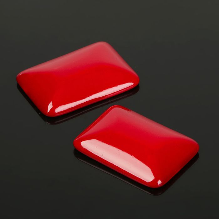 Кабошон прямоугольник 25*35мм (набор 2шт), под коралл