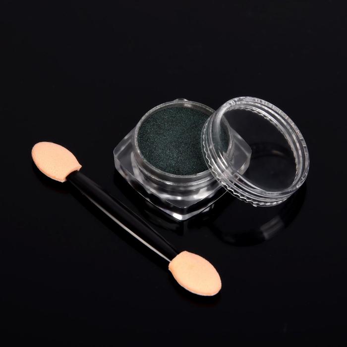 Втирка "Кошачий глаз" для декора ногтей, 1гр, с аппликатором, цвет зелёный