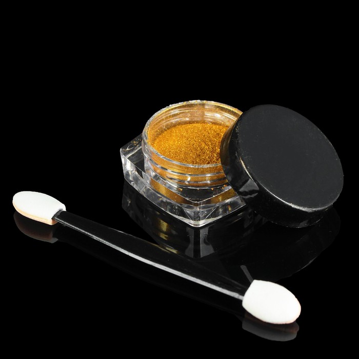 Втирка "Кошачий глаз" для декора ногтей, 1гр, с аппликатором, цвет золотой