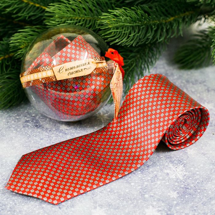 Галстук в шаре с открыткой "Волшебного Нового года"