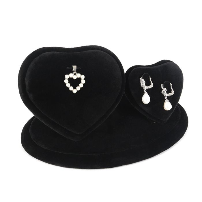 Подставка под украшения "Два сердца", 18*10,5*9, цвет чёрный