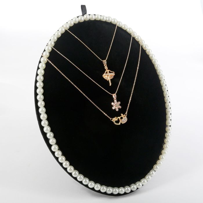 Подставка под украшения "Жемчуг", 20,5*3*27, цвет чёрный, белый