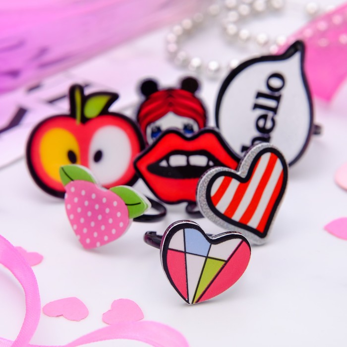 Кольцо "Яркая юность",3, форма микс, цвет микс, безразмерное