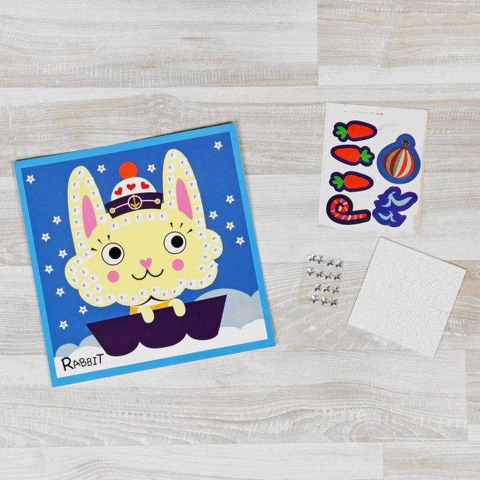 Мозаика стикерная "Зая" с наклейками и доп элементами