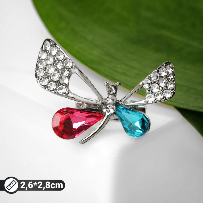 Брошь «Бабочка изящная », цветная в серебре брошь бабочка мотылек цветная в серебре
