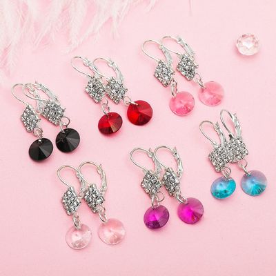 Серьги со стразами "Капля" ассорти, цвет МИКС