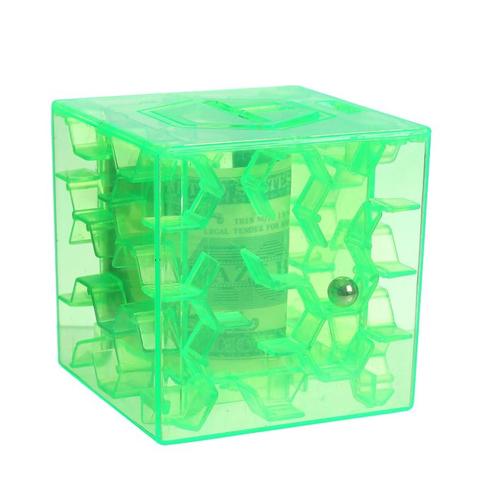 Головоломка "Лабиринт" с копилкой, цвет зеленый