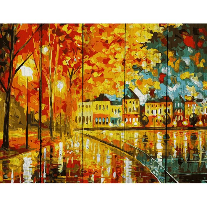 Роспись по дереву "Осеннее настроение" 40х50 см