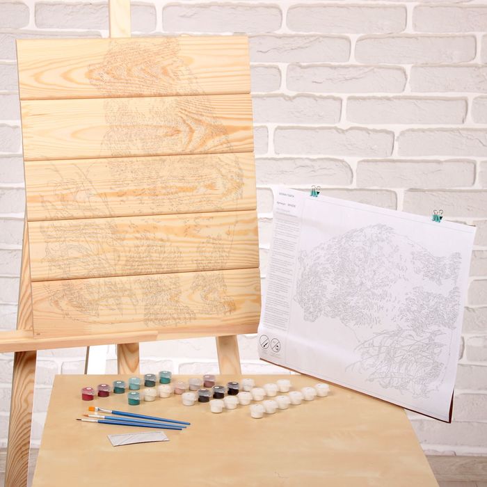 Роспись по дереву "Хозяин тайги" 40х50 см