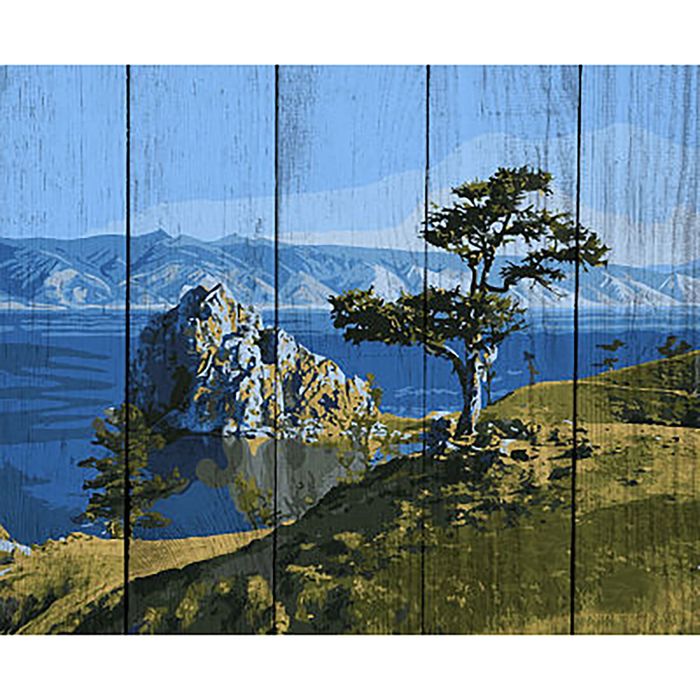 Роспись по дереву "Байкальская жемчужина" 40х50 см