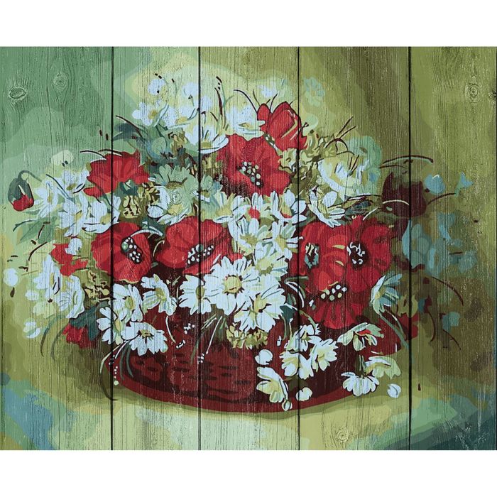 Роспись по дереву "Полевые цветы", 40 × 50 см