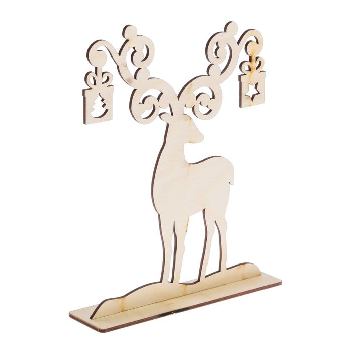 Деревянная заготовка на подставке «Олень с подарками», 20 × 30 см