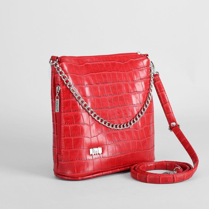 Сумка женская на молнии, 1 отдел, наружный карман, цвет ярко-красный