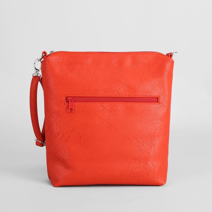 Сумка женская на молнии, 1 отдел, 2 наружных кармана, регулируемый ремень, цвет красный