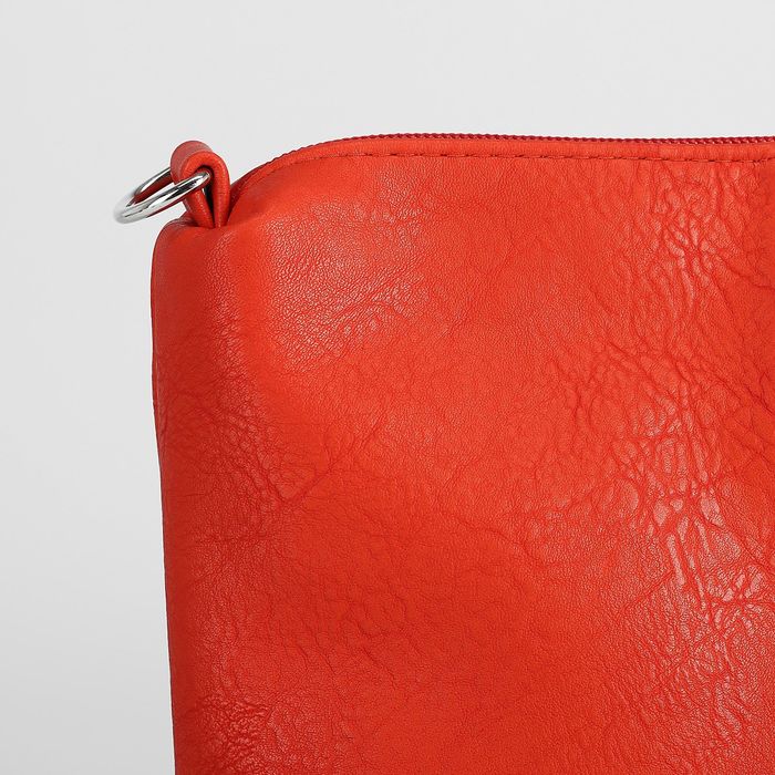 Сумка женская на молнии, 1 отдел, 2 наружных кармана, регулируемый ремень, цвет красный