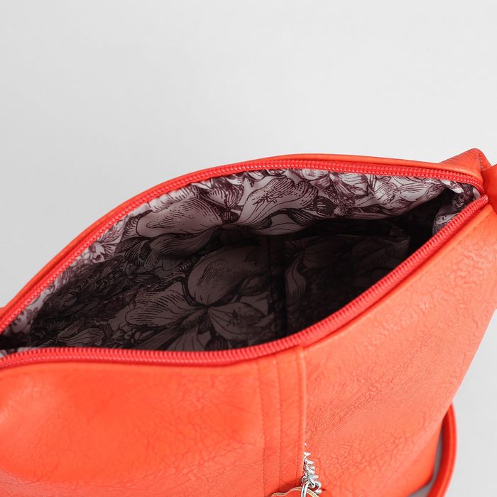 Сумка женская на молнии, 1 отдел, 2 наружных кармана, регулируемый ремень, цвет красный