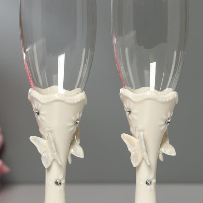 Свадебные бокалы "Бабочки", фарфор, 250мл