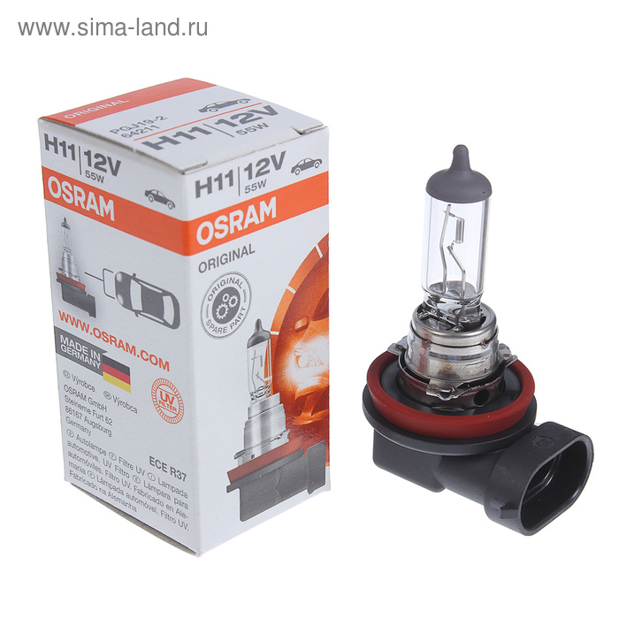 Лампа автомобильная Osram, H11, 12 В, 55 Вт, PGJ192 лампа автомобильная маяк h11 12 в 55 вт