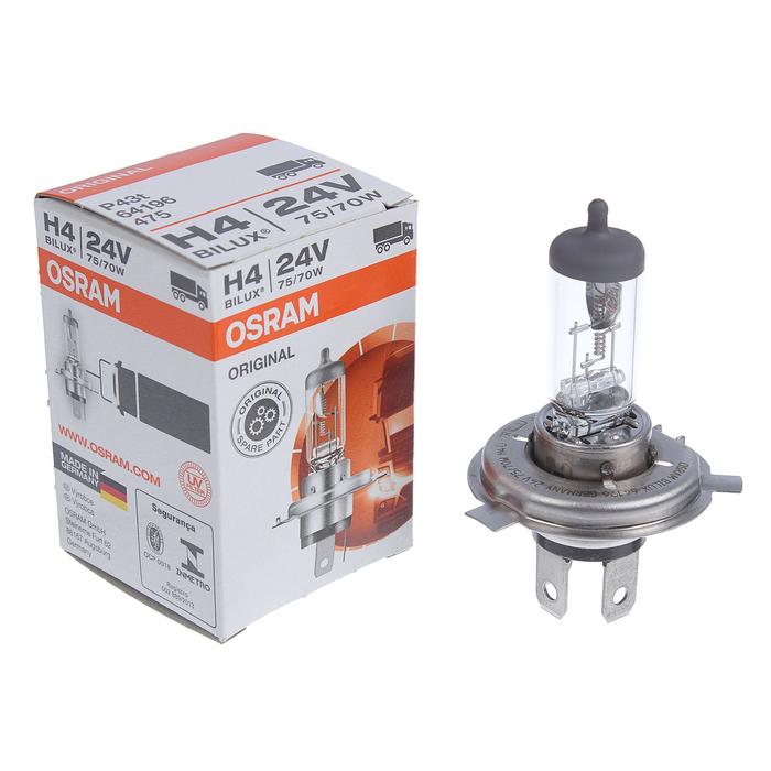 фото Лампа автомобильная osram, h4, 24 в, 75/70 вт, p43t