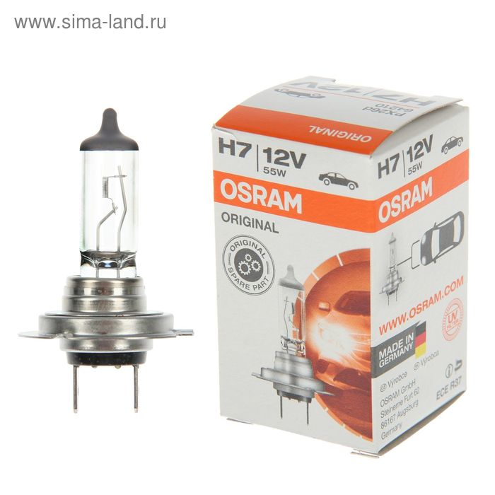 цена Лампа автомобильная Osram, H7, 12 В, 55 Вт