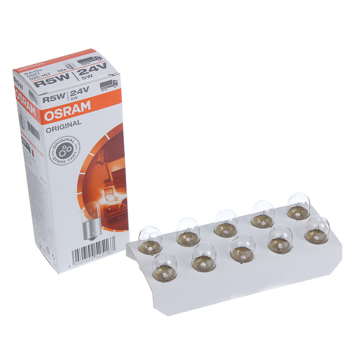 Лампа автомобильная Osram, R5W, 24 В, 5 Вт, BA15s