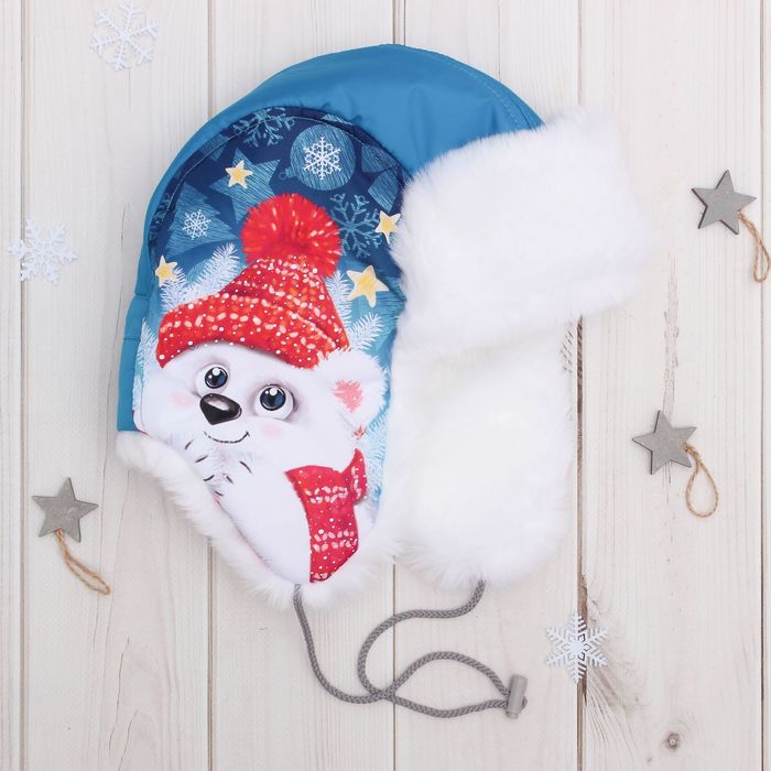 Шапка зимняя KAFTAN "Медвежонок" р-р 48-50, 1,5-2 года