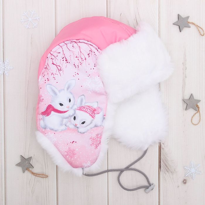 Шапка зимняя KAFTAN "Зайцы" р-р 48-50, 1,5-2 года