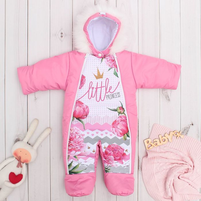 Комбинезон зимний Крошка Я "Принцесса", рост 62-68 см, 3-6 мес(22 р-р)