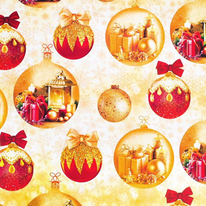 Бумага упаковочная глянцевая «Золотые шары», 70 х 100 см
