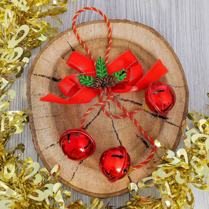 Украшение новогоднее "Бантик с бубенцами" 17 см