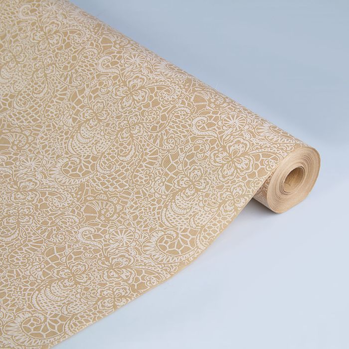 Бумага упаковочная крафт "Кружево белое", 0,6 х 60 м