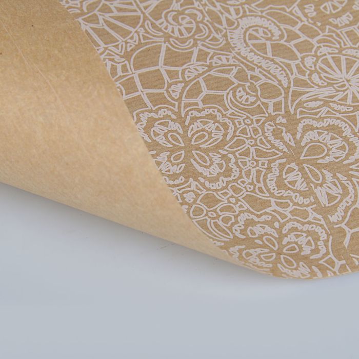Бумага упаковочная крафт "Кружево белое", 0,6 х 60 м