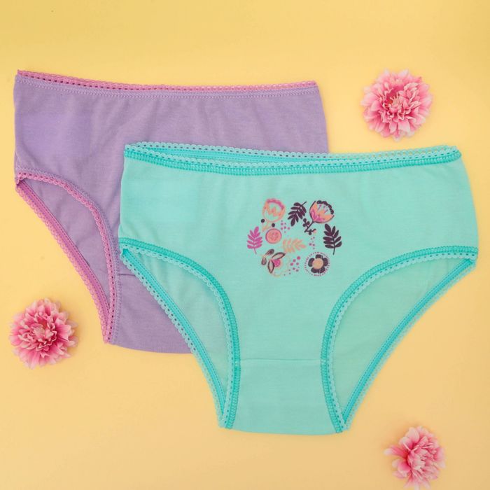 Набор трусов детских KAFTAN "Цветы" 2 шт, рост 122-128 (34), 7-8 лет 100% хлопок