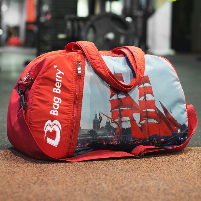 Сумка спорт "Фитнес", 50*18*30, отд на молнии, н/карман, рег ремень,  Корабль