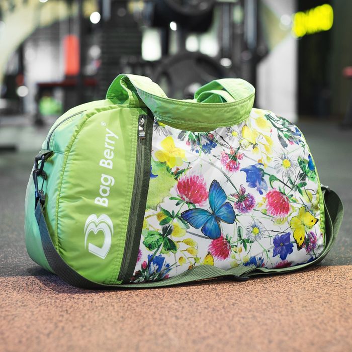 Сумка спортивная на молнии "Фитнес", 1 отдел, наружный карман, регулируемый ремень, цвет зелёный