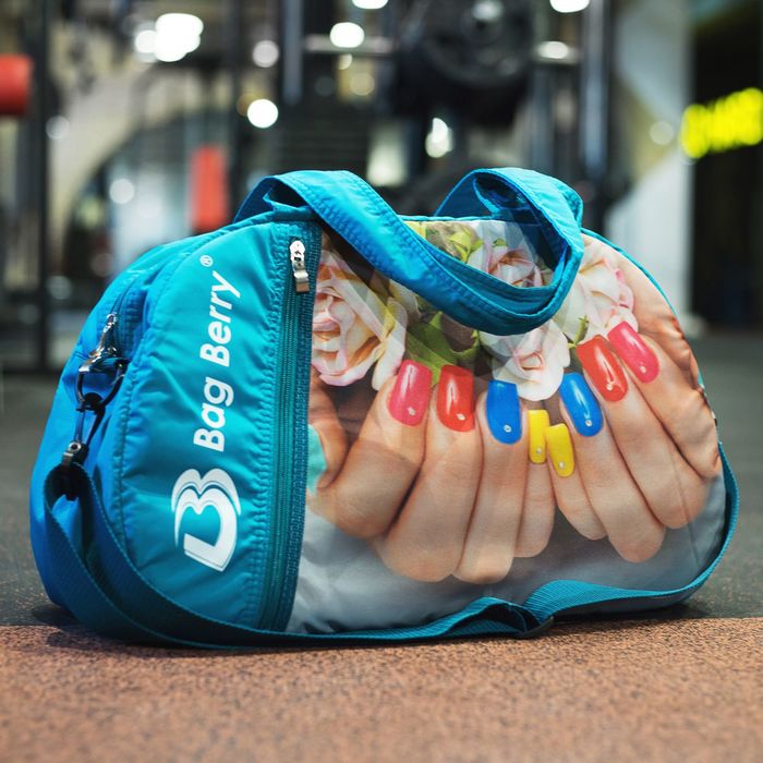 Сумка спорт "Фитнес", 50*18*30, отд на молнии, н/карман, рег ремень,  Букет в ладошах