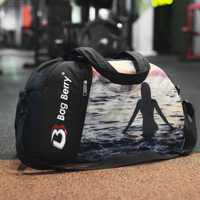 Сумка спортивная на молнии "Фитнес", 1 отдел, наружный карман, регулируемый ремень, цвет чёрный